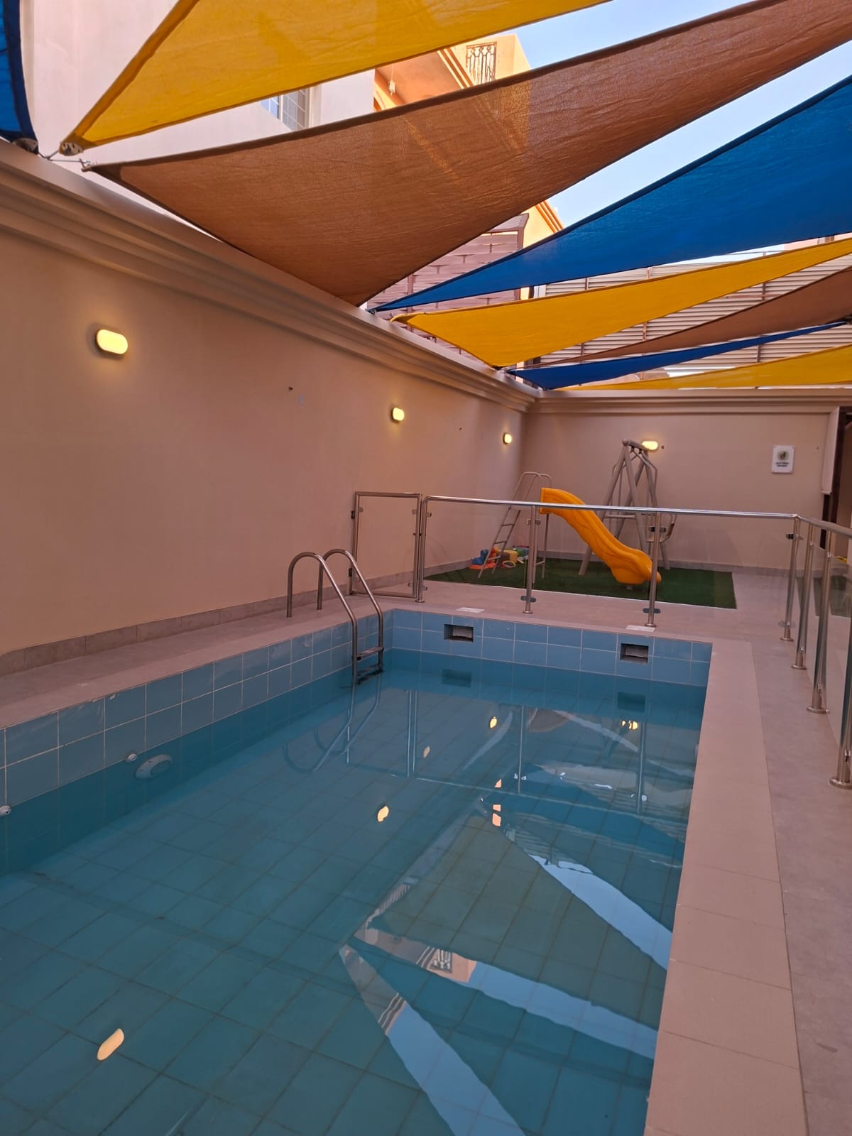 Hydrotherapy pool & shaded outdoor play