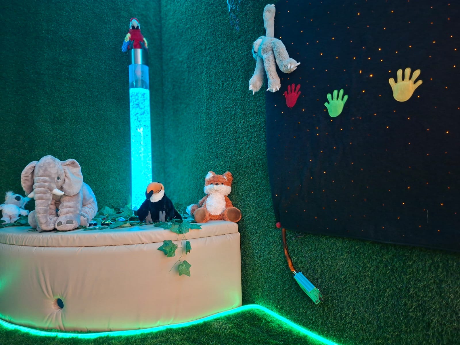 Sensory room — star wall & tactile hands